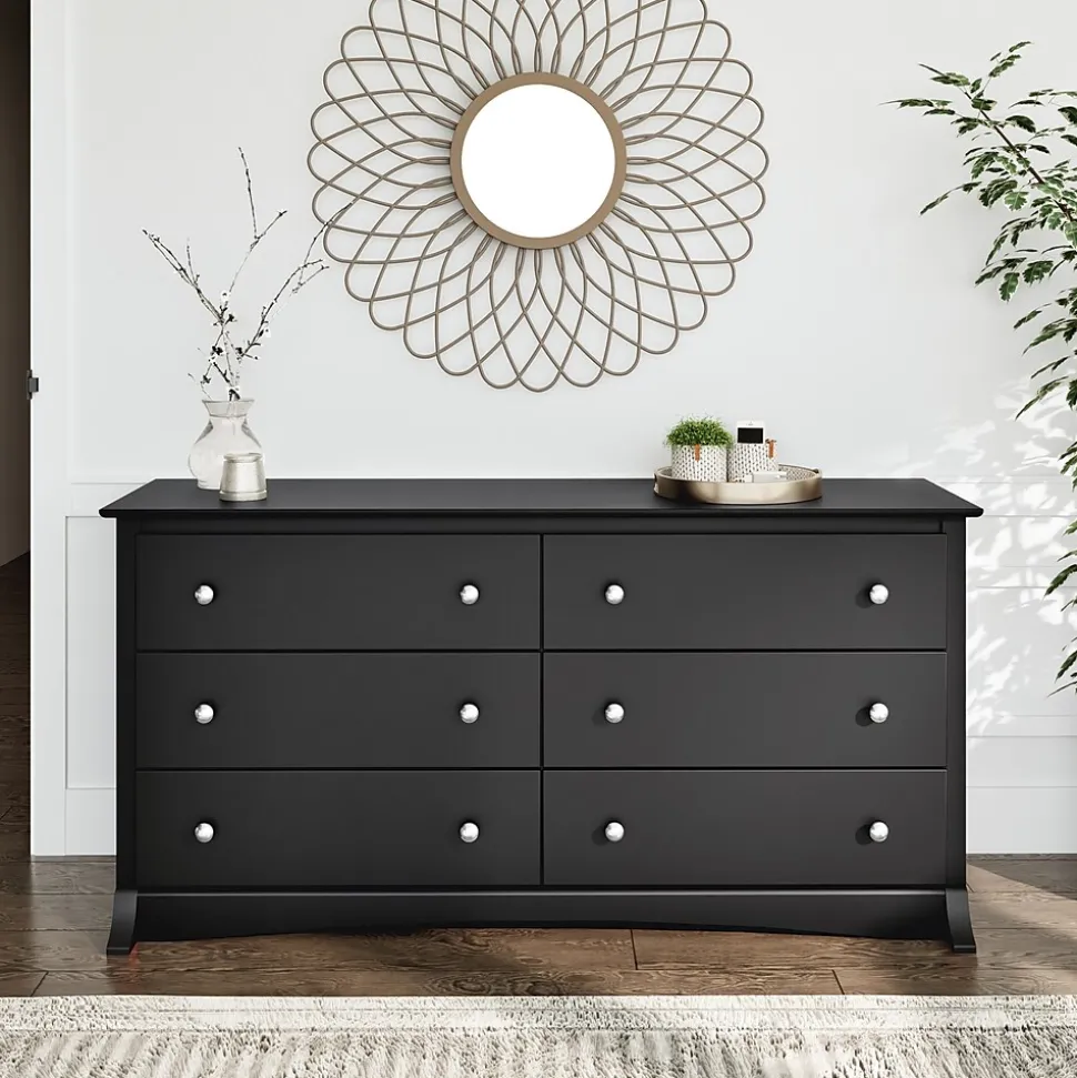 Prepac 29" Sonoma 6 Drawer Dresser, Black (BDC-6330-K)