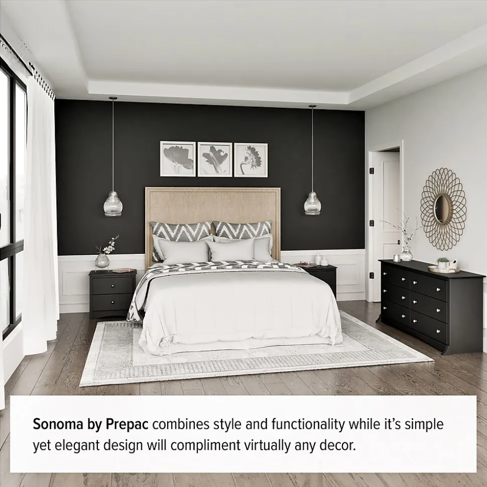 Prepac 29" Sonoma 6 Drawer Dresser, Black (BDC-6330-K)