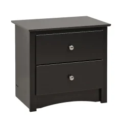 Prepacâ„¢ 21.75" Sonoma 2 Drawer Nightstand, Black