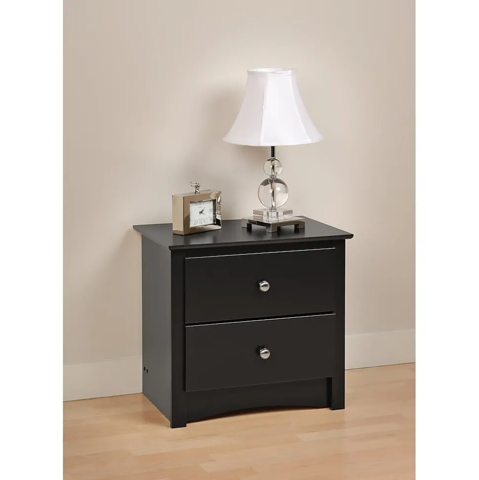 Prepac™ 21.75" Sonoma 2 Drawer Nightstand, Black