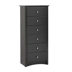Prepacâ„¢ 53.25" Sonoma Tall 6 Drawer Chest, Black