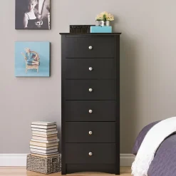 Prepac™ 53.25" Sonoma Tall 6 Drawer Chest, Black
