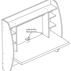 Prepac 42'' Wall Mounted Floating Desk with Storage, Espresso (EEHW-0200-1)