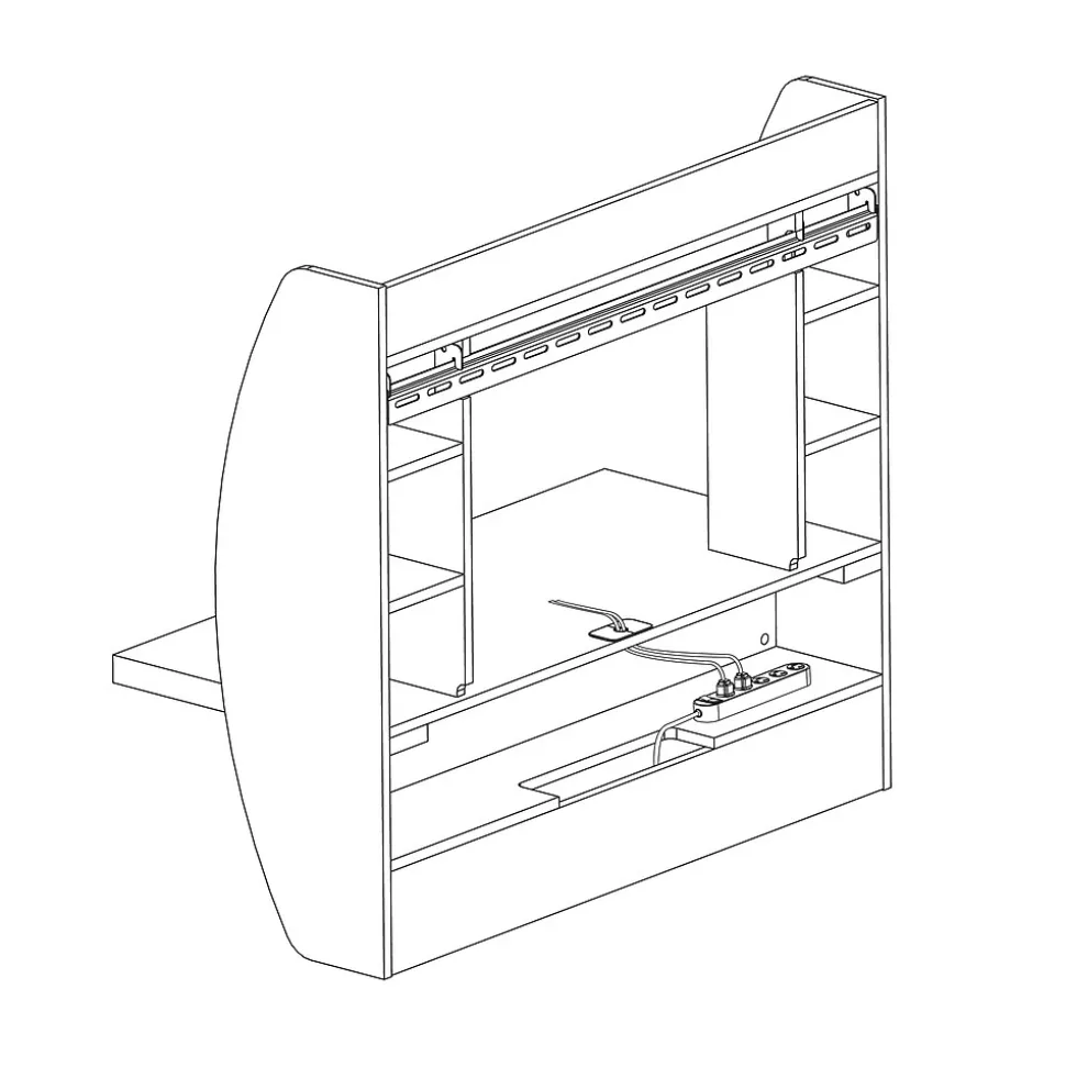 Prepac 42" Wall Mounted Floating Desk with Storage, White (WEHW-0200-1)
