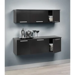 Prepac™ Coal Harbor Wall Mounted Hutch, 13"H x 47.25"W x 12"D, Black
