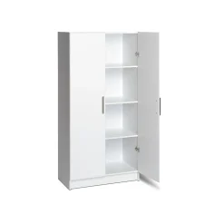 Prepac Elite 65" Composite Storage Cabinet with 3 Shelves, White (WES-3264)