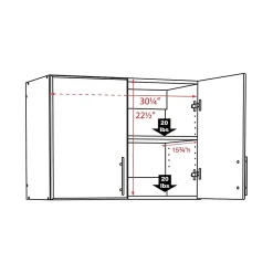 Prepac Elite 32” Stackable Wall Cabinet, Espresso (EEW-3224)