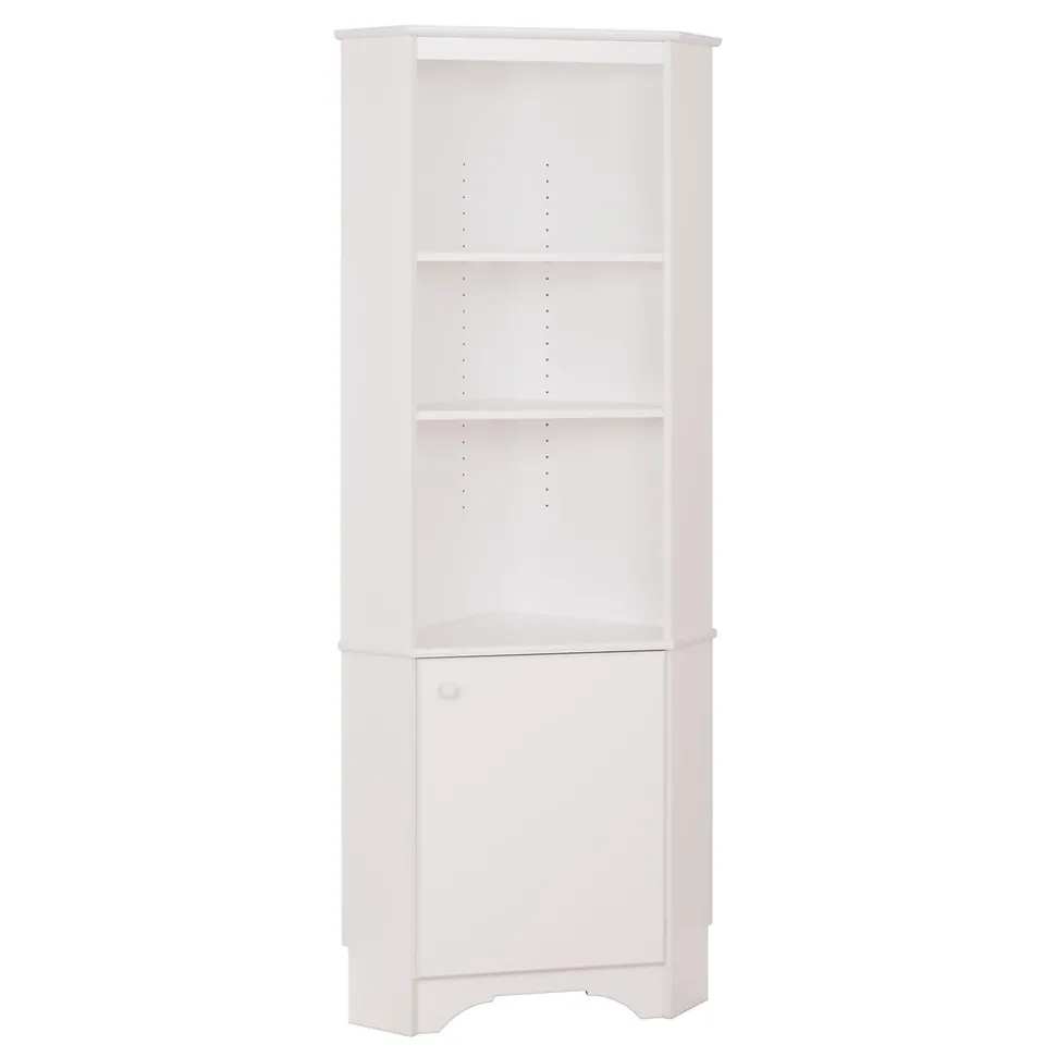 Prepac Elite White Tall 1-Door Corner Storage Cabinet (WSCC-0604-1)