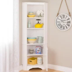Prepac Elite White Tall 1-Door Corner Storage Cabinet (WSCC-0604-1)