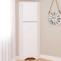 Prepac Elite White Tall 2-Door Corner Storage Cabinet (WSCC-0605-1)