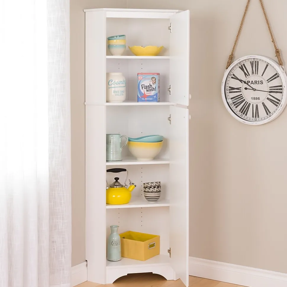 Prepac Elite White Tall 2-Door Corner Storage Cabinet (WSCC-0605-1)