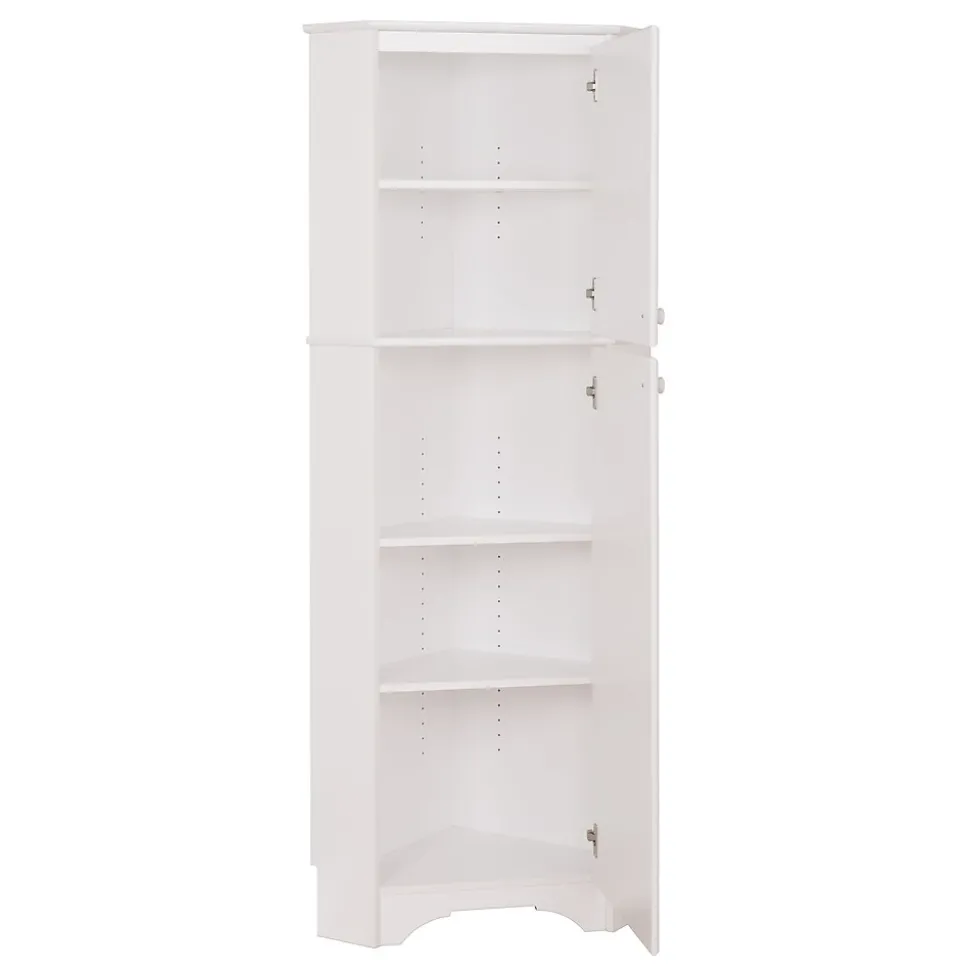 Prepac Elite White Tall 2-Door Corner Storage Cabinet (WSCC-0605-1)