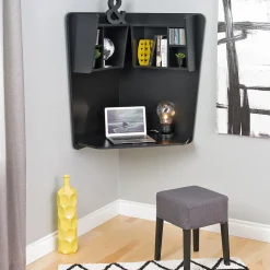 Prepac Floating Corner Desk, Black (BEHW-0202-1)