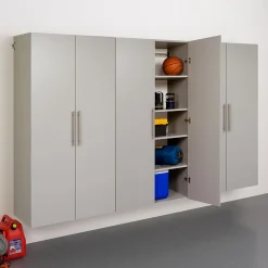 Prepacâ„¢ HangUps 108" Laminate 3 Piece Storage Cabinet Set E, Light Gray