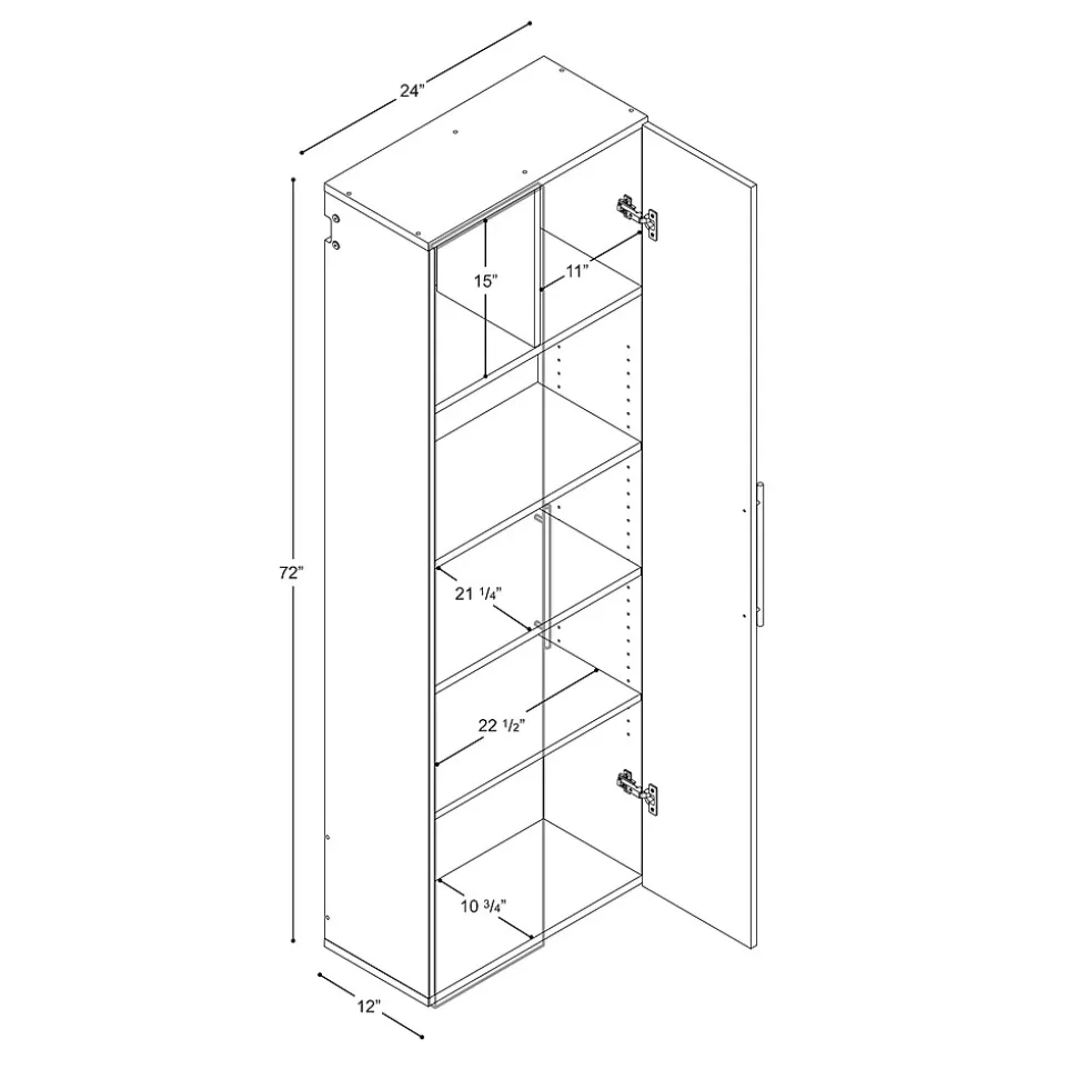 Prepac™ HangUps 24" Laminate Large Storage Cabinet, Light Gray