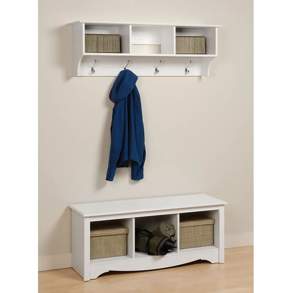 Prepac™ Sonoma Entryway Cubbie Shelf, 48" x 11.5", White