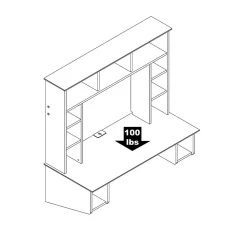 Prepac Sonoma Floating Desk, Espresso (EEHW-0800-1)