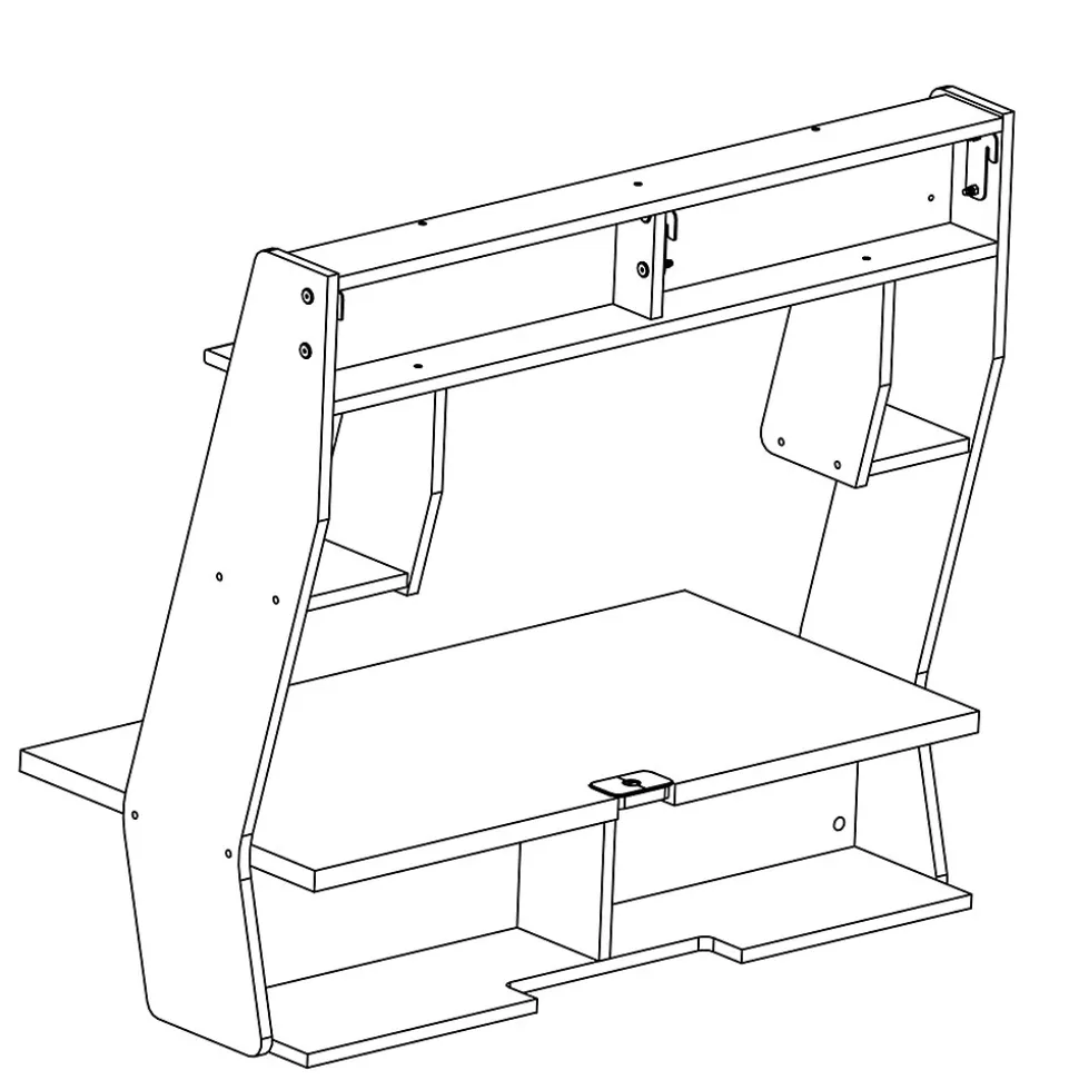 Prepac Studio Floating Desk, White (WEHW-0900-1)