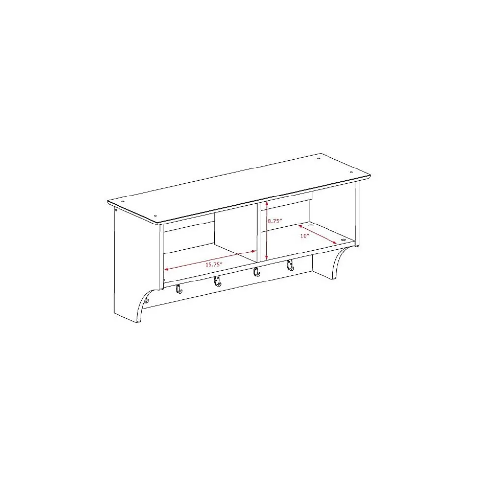 Prepac™ Wide Hanging Entryway Shelf, 36" x 11.5", White (WEC-3616)