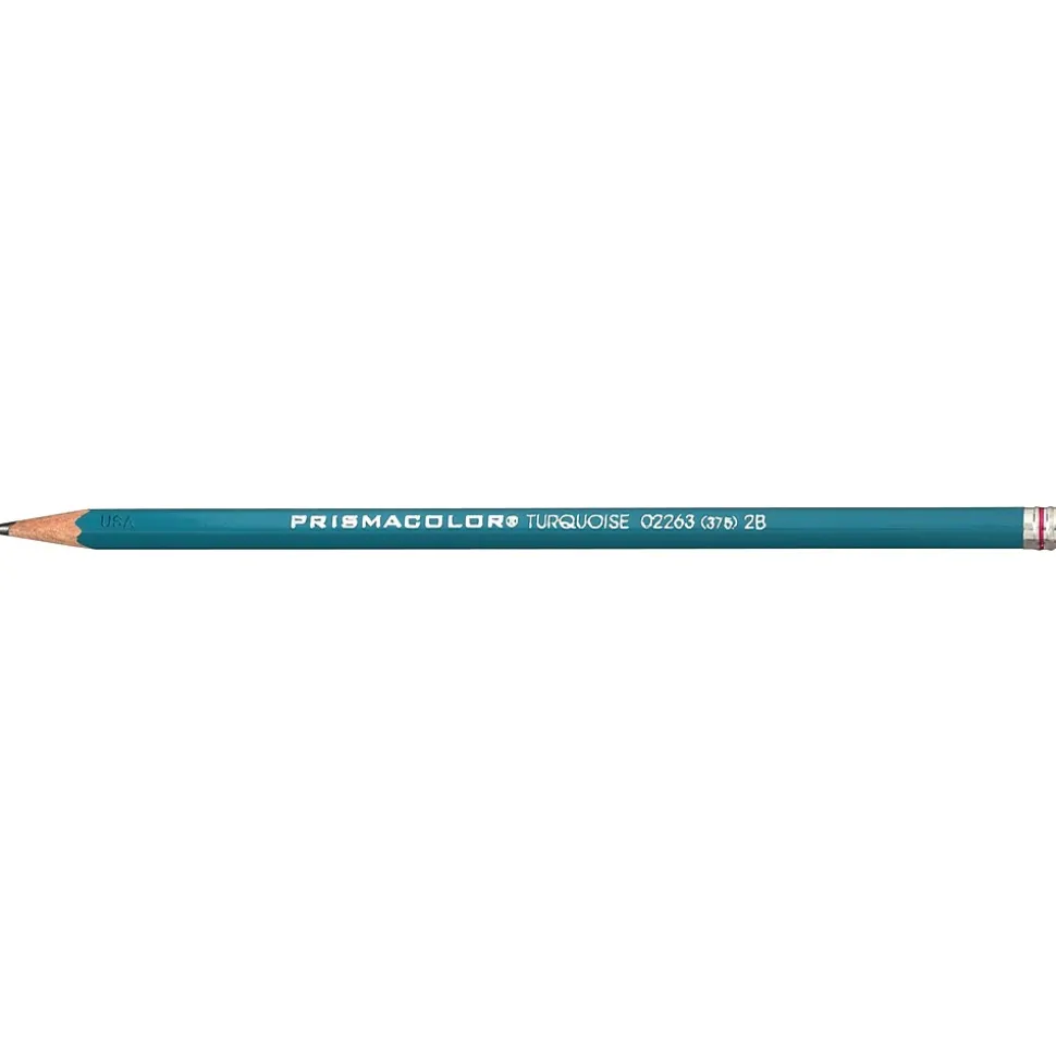 Prismacolor® Drawing Pencil, 4B, 2 mm Dia, Turquoise Barrel, 12/Pack