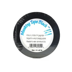 Pro Tapes Black Masking Tape 1/2 In. X 60 Yd. [Pack Of 6] (6PK-PM12BLA)