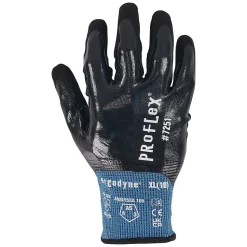 ProFlex 7251 Cut-Resistant Water-Resistant Fully Coated Nitrile Gloves, XL, 21 Gauge, A5 Cut Level, Black, Pair (10445)