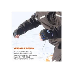 ProFlex 816 Thermal Flip-Top Gloves, Black, XL (17345)