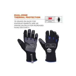 ProFlex 817WP Reinforced Thermal Waterproof Utility Gloves, Black, XL (17375)