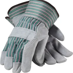 Protective Industrial Products Work Gloves, Split Leather With Safety Cuffs, Medium, Multi-Colored, 12 Pairs (83-6563/M)