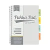 Pukka Pad B5 Study Book Customizable Notebook, 7.09" x 9.6", 120 Sheets, Gray/Silver (9824-STU)