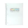 Pukka Pad Basics Subject Notebook, 7.5" x 10.5", College-Ruled, 80 Sheets, White, 3/Pack (9759-BAS)
