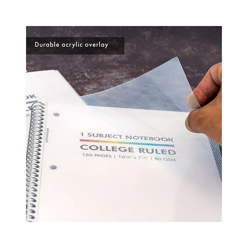 Pukka Pad Basics Subject Notebook, 7.5" x 10.5", College-Ruled, 80 Sheets, White, 3/Pack (9759-BAS)