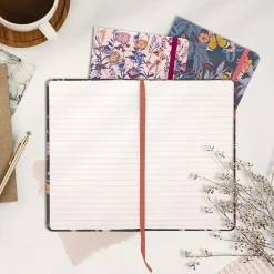 Pukka Pad Bloom Subject Notebooks, Narrow Ruled, Black, 3/Pack (PUK9493BLM)