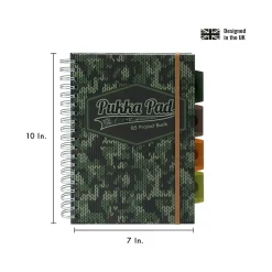 Pukka Pad Camo Knit B5 5-Subject Notebooks, 7" x 10", Ruled, 100 Sheets, Green, 3/Pack (9756-CAM)