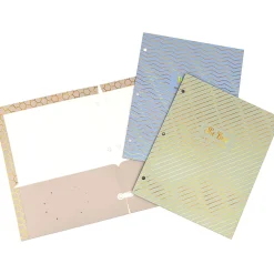 Pukka Pad Haze 3-Hole Punched 2-Pocket Cardstock Portfolio Folders, Assorted Colors, 6/Pack (9980(AST)-HZE)