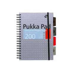 Pukka Pad Metallic 5-Subject Subject Notebooks, 6.9" x 9.8", College Ruled, 100 Sheets, Assorted Colors, 3/Pack (9589-MET)