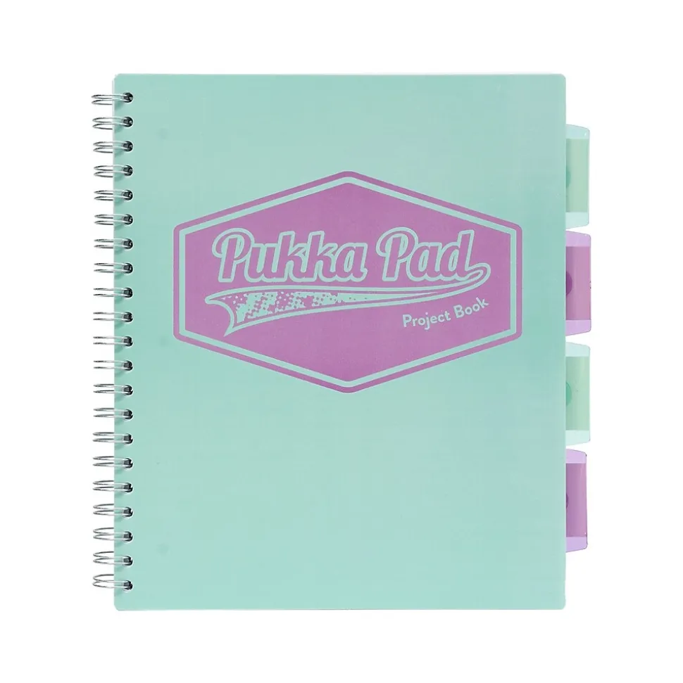 Pukka Pad Pastels 5-Subject Notebooks, 8.5" x 11", Ruled, 100 Sheets, Assorted Colors, 3/Pack (8867-PST)