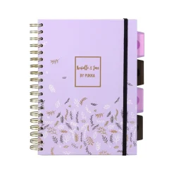 Pukka Pad Rochelle & Jess 5-Subject Notebook, 7.5" x 10", Graph-Ruled, 100 Sheets, Lilac, 3/Pack (9917-ROC)