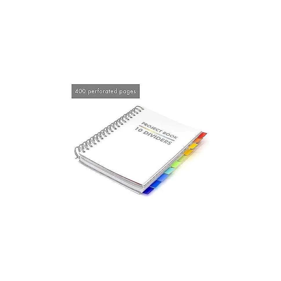 Pukka Pad Subject Notebook, 7" x 10", College Ruled, 200 Sheets, White (9603-PB)