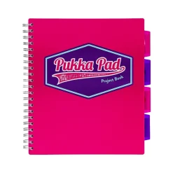 Pukka Pad Vision 5-Subject Notebooks, 8.5" x 11", Ruled, 100 Sheets, Deep Pink, 3/Pack (8866(PK)-VIS)