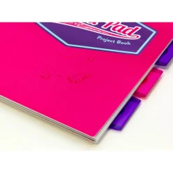 Pukka Pad Vision 5-Subject Notebooks, 8.5" x 11", Ruled, 100 Sheets, Deep Pink, 3/Pack (8866(PK)-VIS)