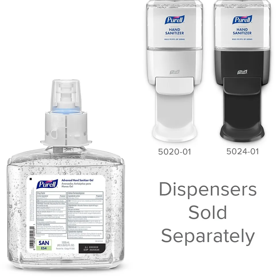 PURELL Advanced 70% Alcohol Gel Hand Sanitizer Refill for ES4 Dispenser, Citrus Scent, 1200 mL, 2/Carton (5063-02)