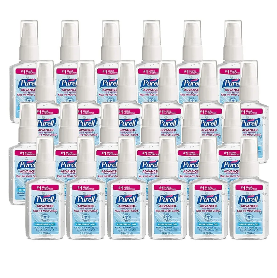 PURELL Advanced 70% Alcohol Gel Hand Sanitizer, Clean Scent, 2 oz., 24/Carton (960624)