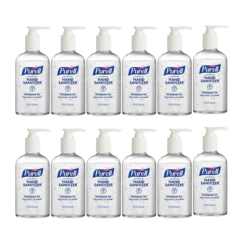 PURELL Advanced Hand Gel Sanitizer, Clean, 8 Fl. Oz., 12/Carton (4102-12-S)