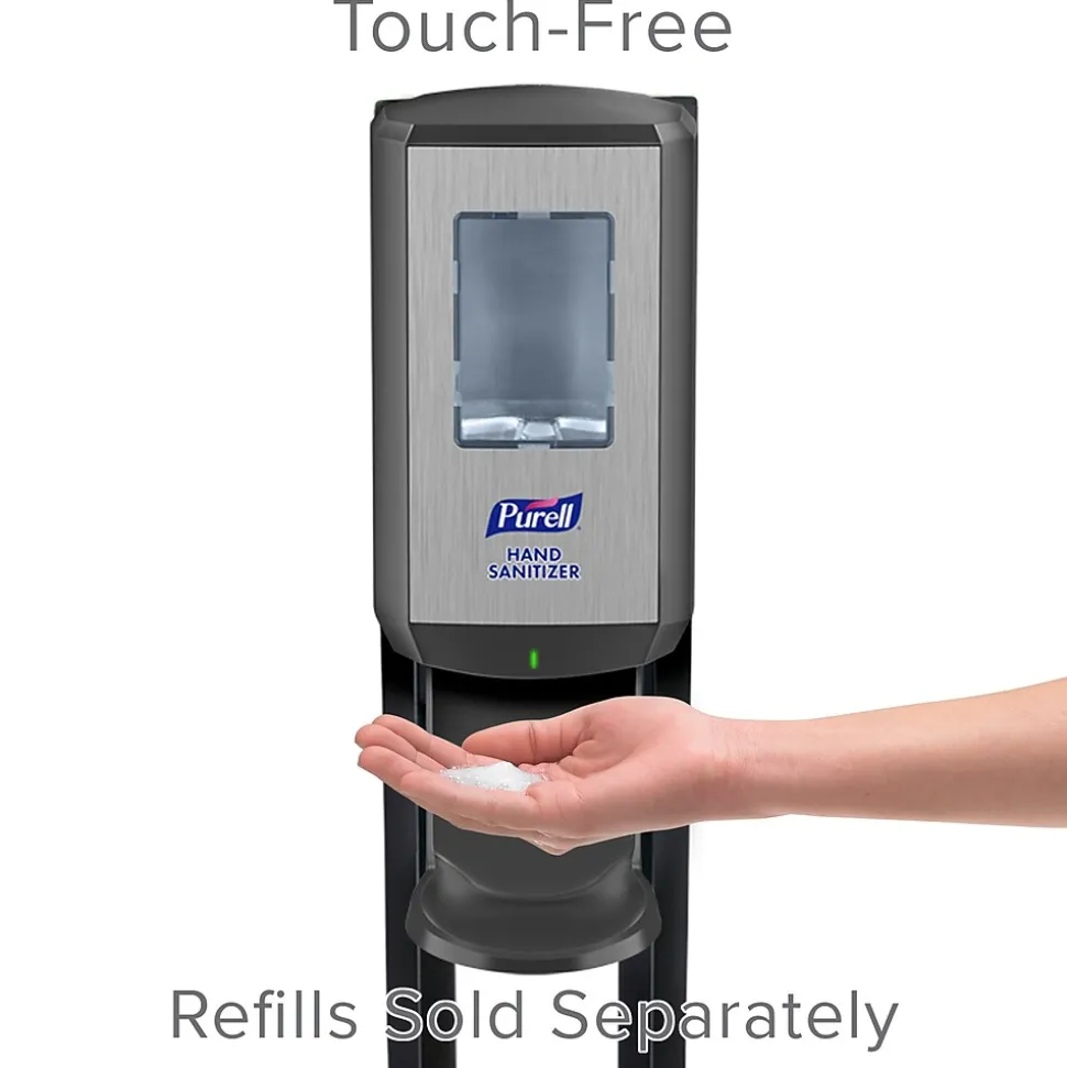 PURELL CS6 Automatic Floor Stand Hand Sanitizer Dispenser, Black/Chrome (7416-DS)