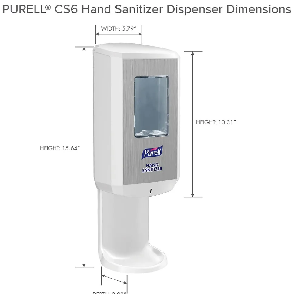 PURELL CS6 Automatic Wall Mounted Hand Sanitizer Dispenser, White (6520-01)