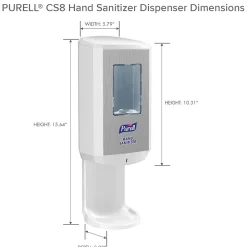 PURELL CS8 Automatic Wall Mounted Hand Sanitizer Dispenser, for PURELL CS8 1200 mL Hand Sanitizer Refills, White (7820-01)