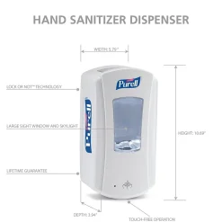Purell LTX-12 Automatic Wall Mounted Hand Sanitizer Dispenser, White (1920-04)