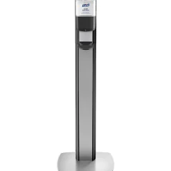 PURELL MESSENGER ES6 Automatic Floor Stand Hand Sanitizer Dispenser, Silver/Graphite (7316-DS-SLV)