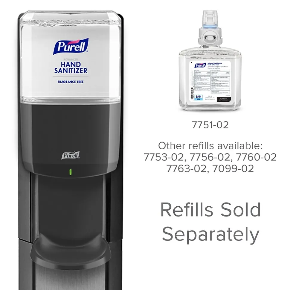 PURELL MESSENGER ES8 Automatic Floor Stand Hand Sanitizer Dispenser, Silver/Graphite (7318-DS-SLV)